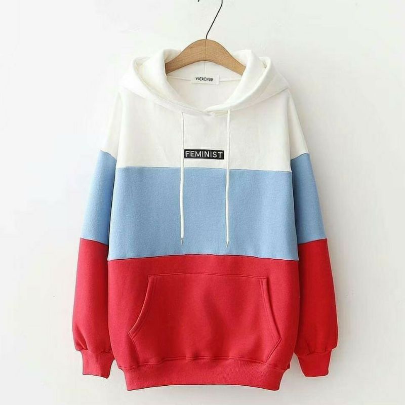 S - XXXXXL(6XL) Hoodie KOMBINASI BIGSIZE OVERSIZE Jaket Feminist 3 Warna JUMBO Pria Wanita Mix Color Custom 5XL 4XL 3XL 2XL XL L M