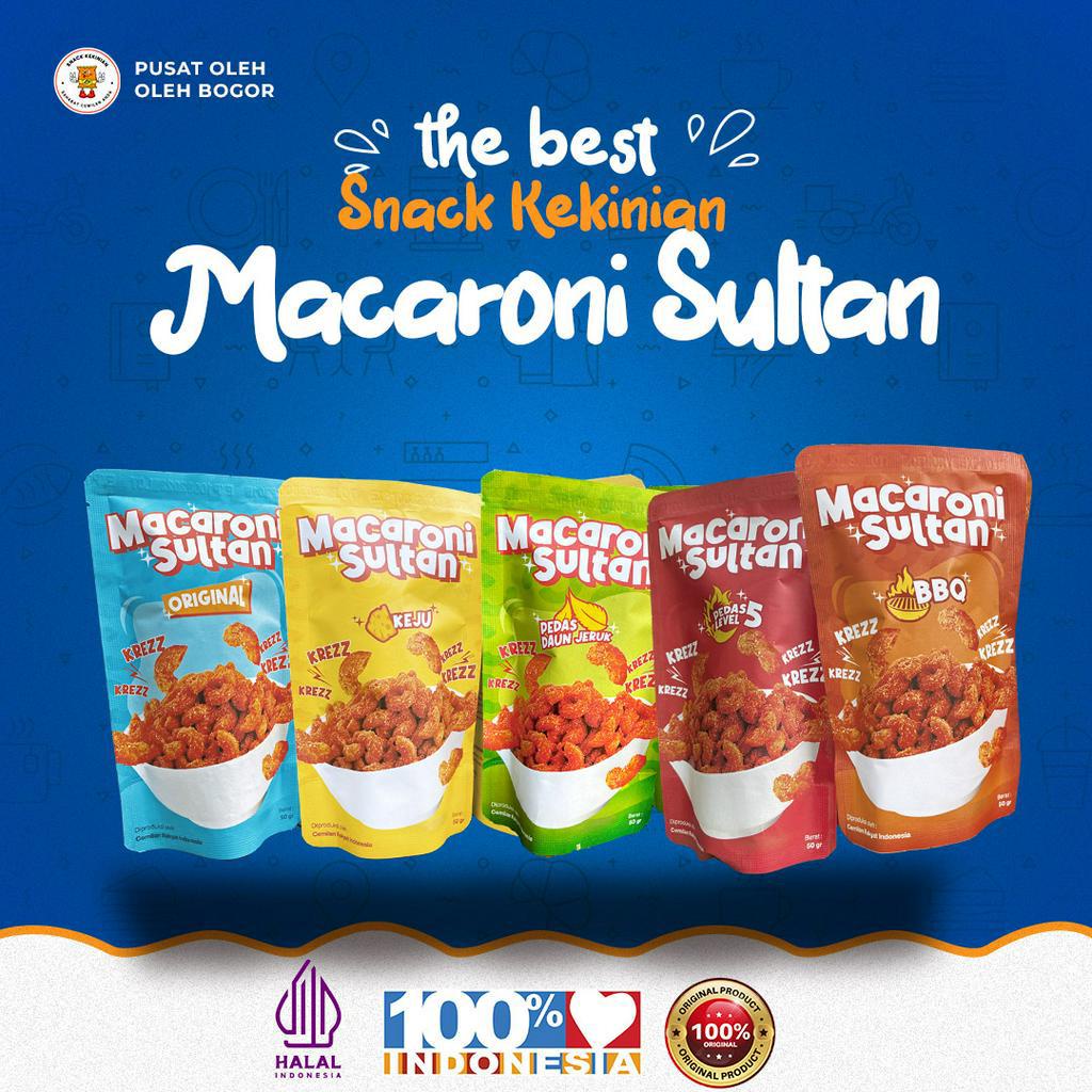 

Snack Macaroni Sultan Rasa Pedas, Keju, Original, Pedas Daun Jeruk, BBQ by Cemilan Keluarga Indonesia