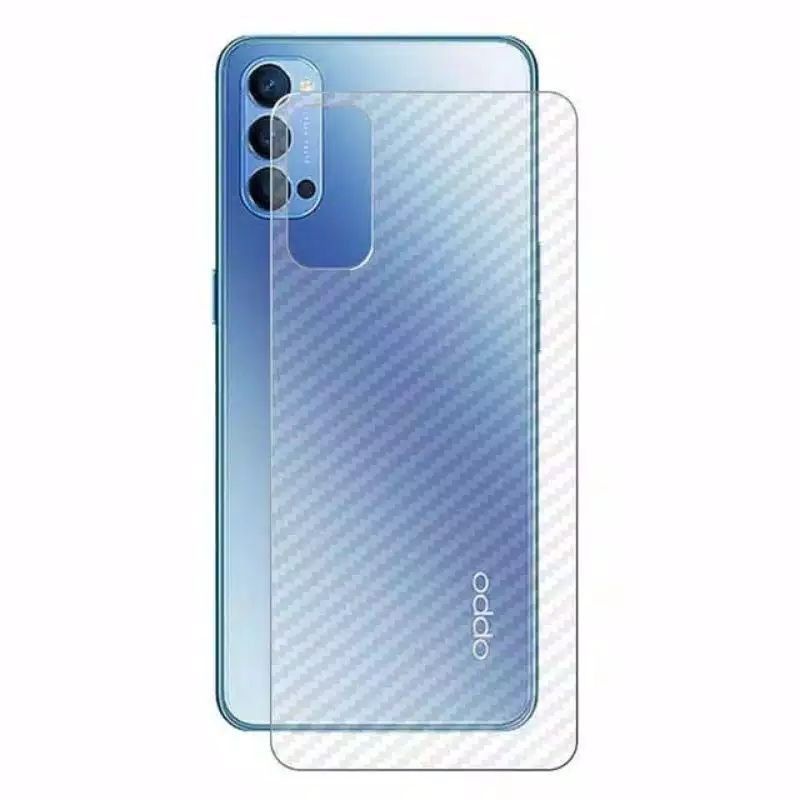 Oppo Reno 6 4G/5G Reno 6 Pro Anti Gores Skin Karbon Screen Guard Protector Plastik Transparan Karbon Belakang Anti Jamur