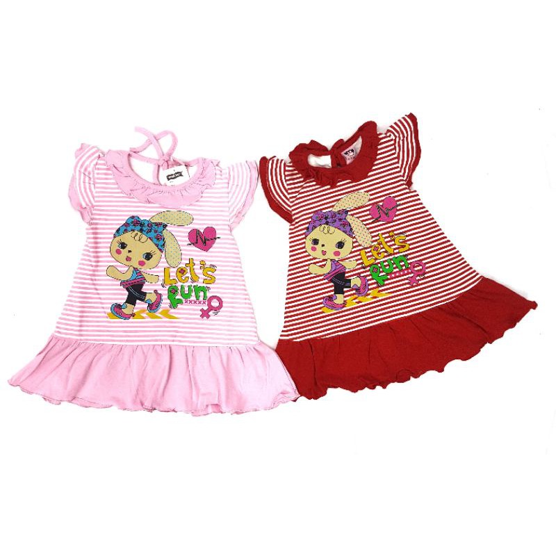 DRESS FASHION ANAK PEREMPUAN MOTIF RABBIT 1-2 TAHUN