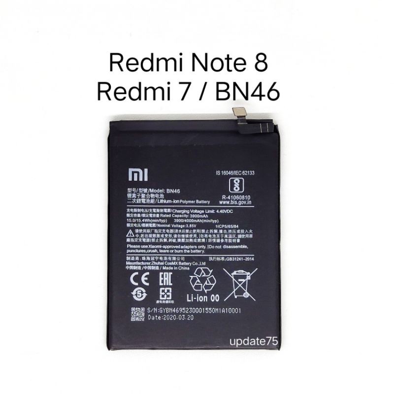 Baterai batre Redmi Note 8 Redmi 7 BN46 Original