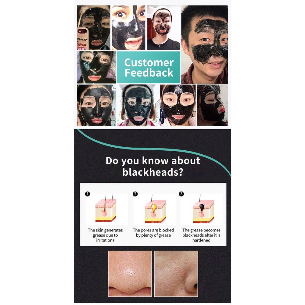 LANBENA Masker Komedo Bamboo Charcoal Blackhead Remover Mask clay mask masker Wajah Hidung - Pembersih Komedo