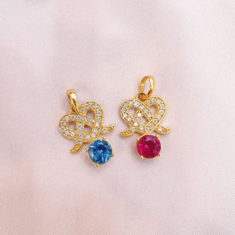 Liontin love batu emas asli kadar 400