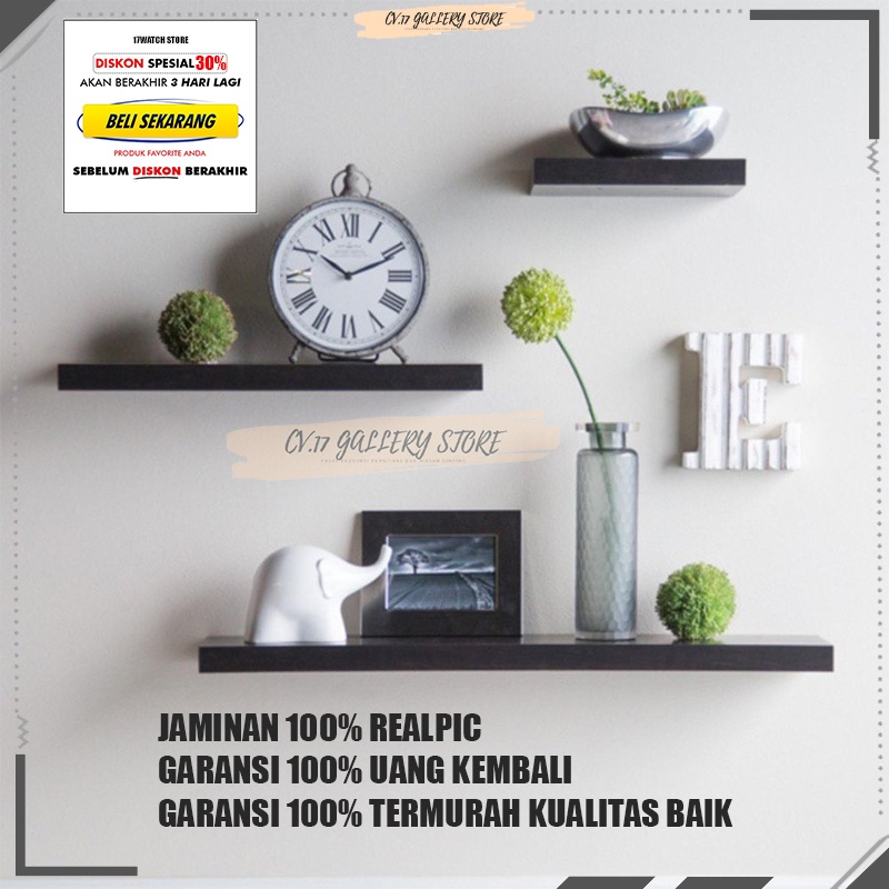 Rak Hiasan Ambalan Hambalan 3 PCS Lebar 20CM Tempat penyimpanan Pajangan Tanaman Hias Bunga Buku Kosmetik make up Kopi Pulpen Bumbu Dapur Decorasi Dinding Dingding Tembok Tempel Ruang Tamu Kamar Tidur Cowok Kayu Susun Rumah Minimalis Serbaguna Murah 20CM