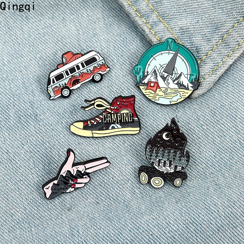 Bros Pin Enamel Desain Gunung Petualangan Travel Life Untuk Hadiah