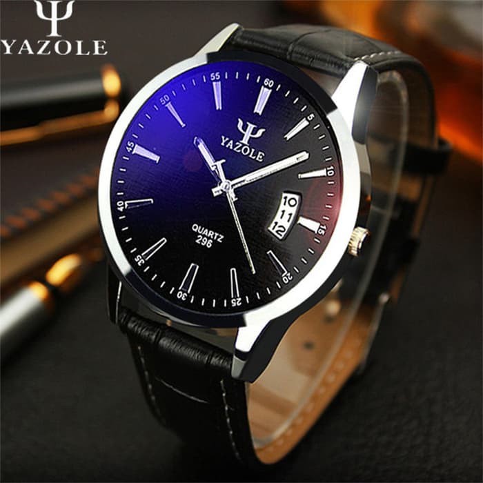 Yazole 296 Jam Tangan Pria Original  Quartz Watches - Black/Black Dial