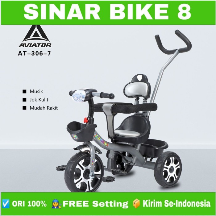 Sepeda Roda Tiga Anak Tricycle AVIATOR AT - 306 -7 Musik Tongkat