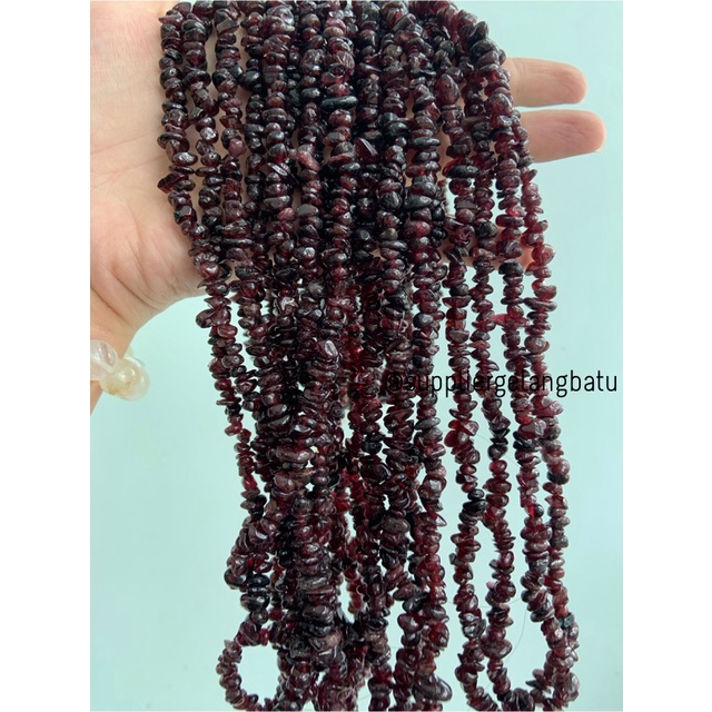 kerikil Batu RED GARNET QUARTZ kuarsa marun 1cm kilap renteng merah