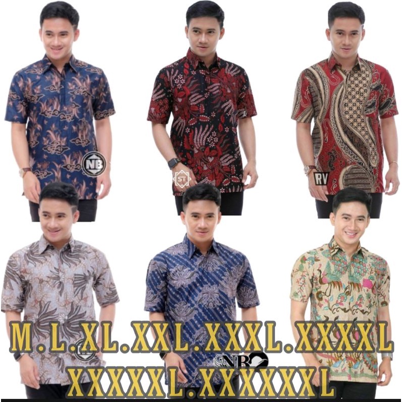 HEM BATIK JUMBO PRIA LENGAN PENDEK KANTOR COWO KASUAL COWOK FORMAL HEM GROSIR PROMO TERMURAH