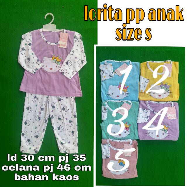 Baju tidur anak lorita lengan panjang usia 1- 3 tahun