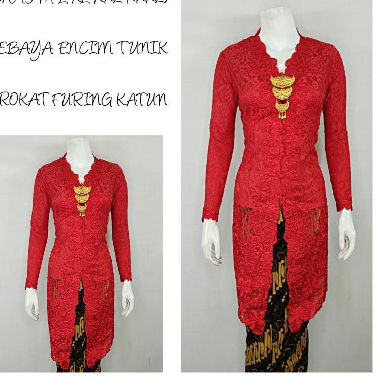 Ready EBI9Y Indah ABAYA KEBAYA BROKAT BORDIR KARTINI MODERN TUNIK LENGAN PANJANG Furing Katun S M L