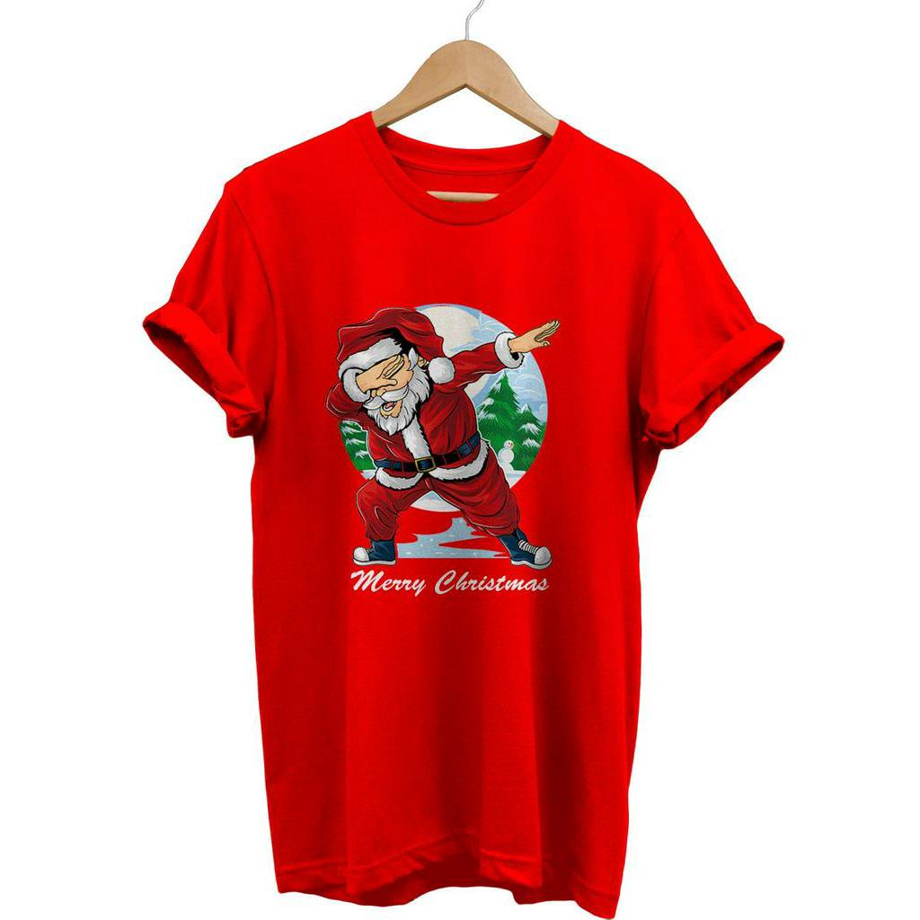 KAOS TSHIRT NATAL CHRISTMAS SANTA DAB AND COOL COMBED 30S BAJU NATAL