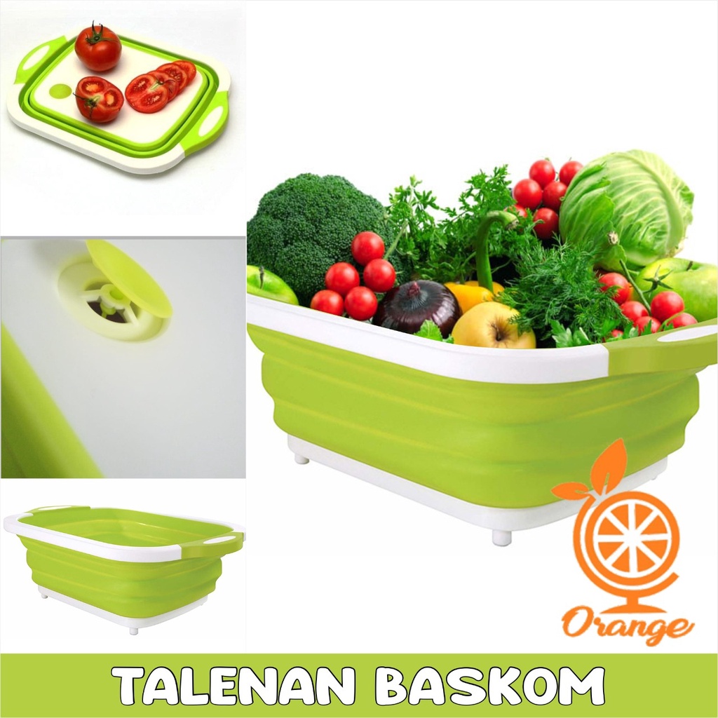 Talenan Baskom Multifungsi Talenan Lipat Anti Slip Tirisan Buah Dan Sayur Variant Hijau DuniaRumah88