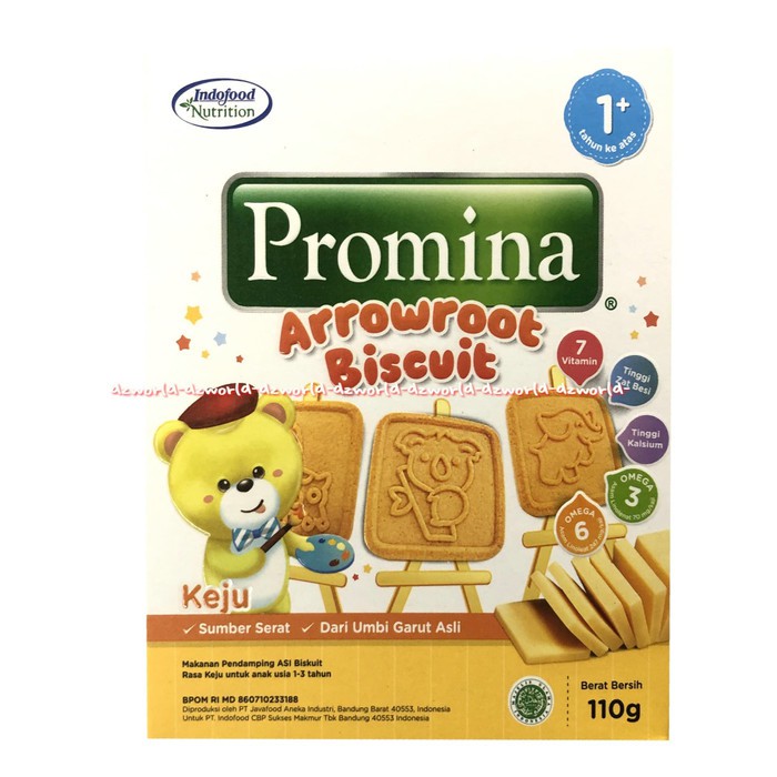 Jual zw156 Promina Arrowroot Biscuit Keju Cemilan Snack Bayi 110gr