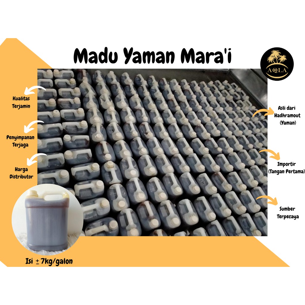 MADU YAMAN GALONAN ASLI  / MADU MARAI / MADU MARAI TERBAIK / MARAI HADHRAMOUT (YAMAN) ISI 7KG