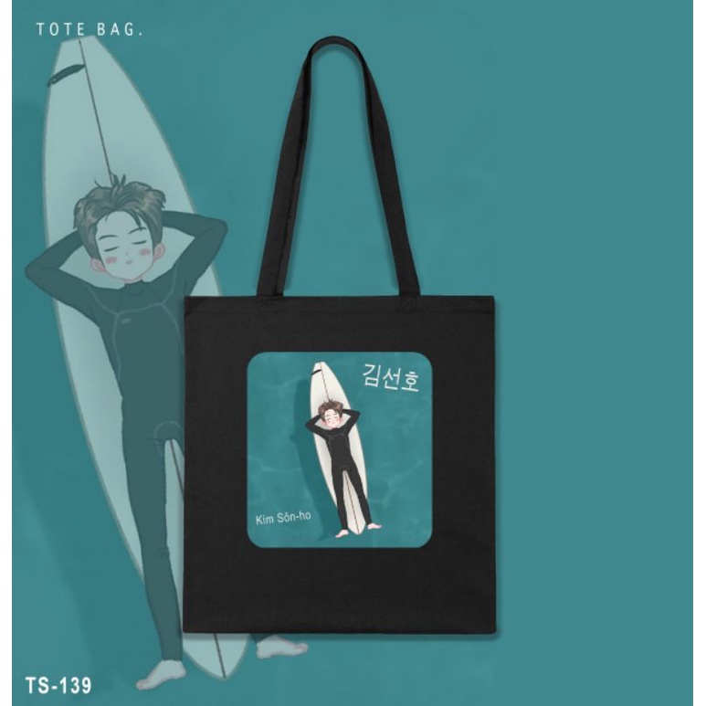 TOTE BAG KIM SEON HO HOME TOWN CHACHACHA/HONG BANJANG/KIM DU SHIK