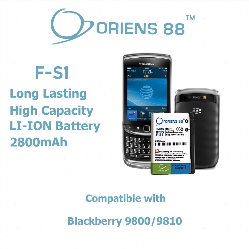 (P) Baterai batre battery BlackBerry 9800 / 9810 FS1 Double power/IC oriens88