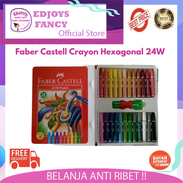 

Bergaransi Crayon / Krayon Faber Castell Oil Pastel Hexagonal 24 Warna Hemat