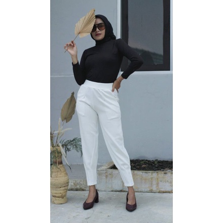 3A Fashion - Celana Tulip High Waist Scuba Premium Pinggang Full Karet