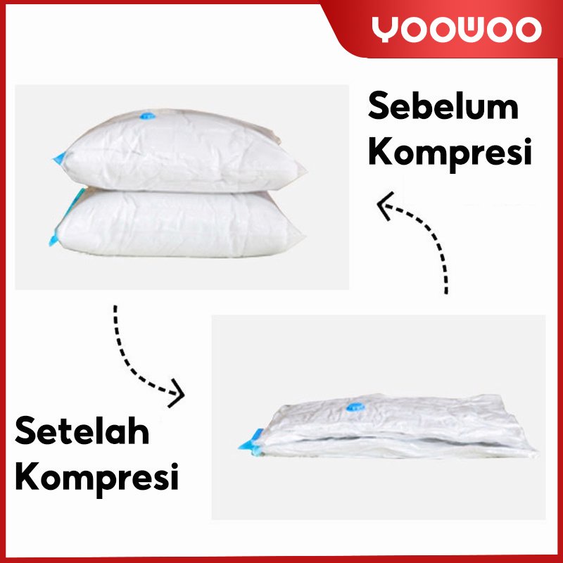 plastik kompresi vakum / plastik penyimpanan selimut / pouch perjalanan / plastik penyimpanan