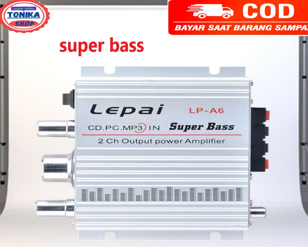 Mini Stereo Amplifier Treble super Bass Booster Lepy HiFi 2A 12V -  HiFi LP-A6