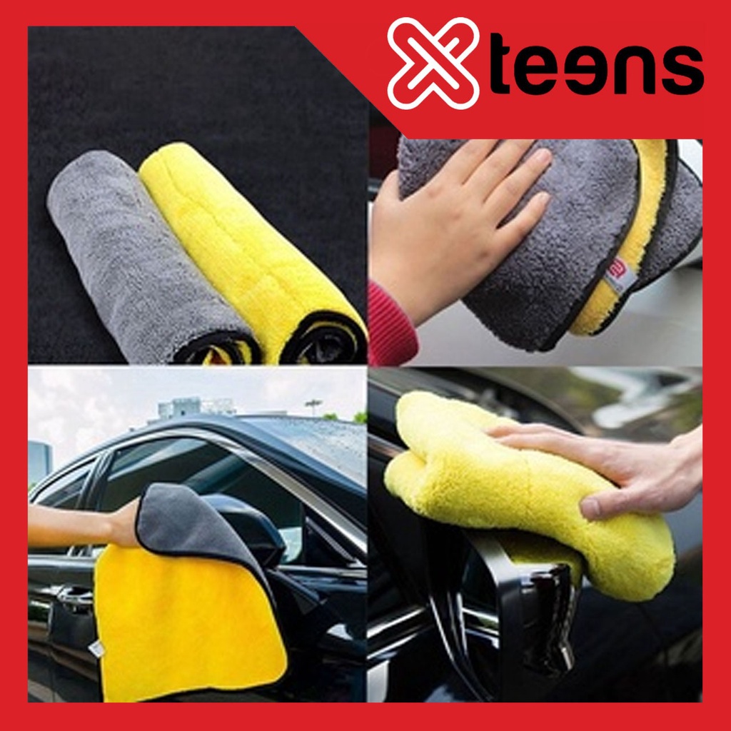 LAP KAIN MOBIL SERBAGUNA 2SISI - KAIN LAP MICROFIBER LAP MOBIL UKURAN 30X40