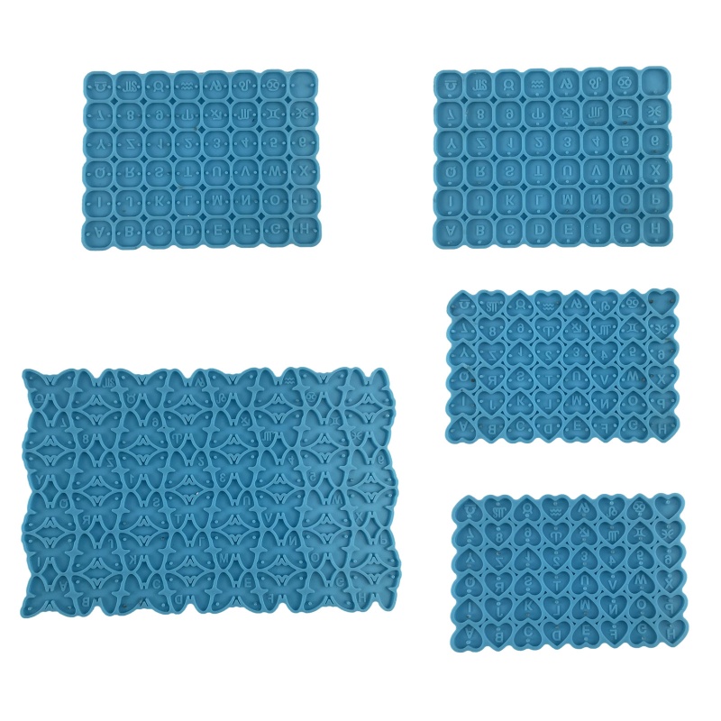 Siy 5pcs / Set Cetakan Resin Epoksi UV Handmade Bentuk Kupu-Kupu / Huruf / Angka Untuk Anting / Perhiasan Diy