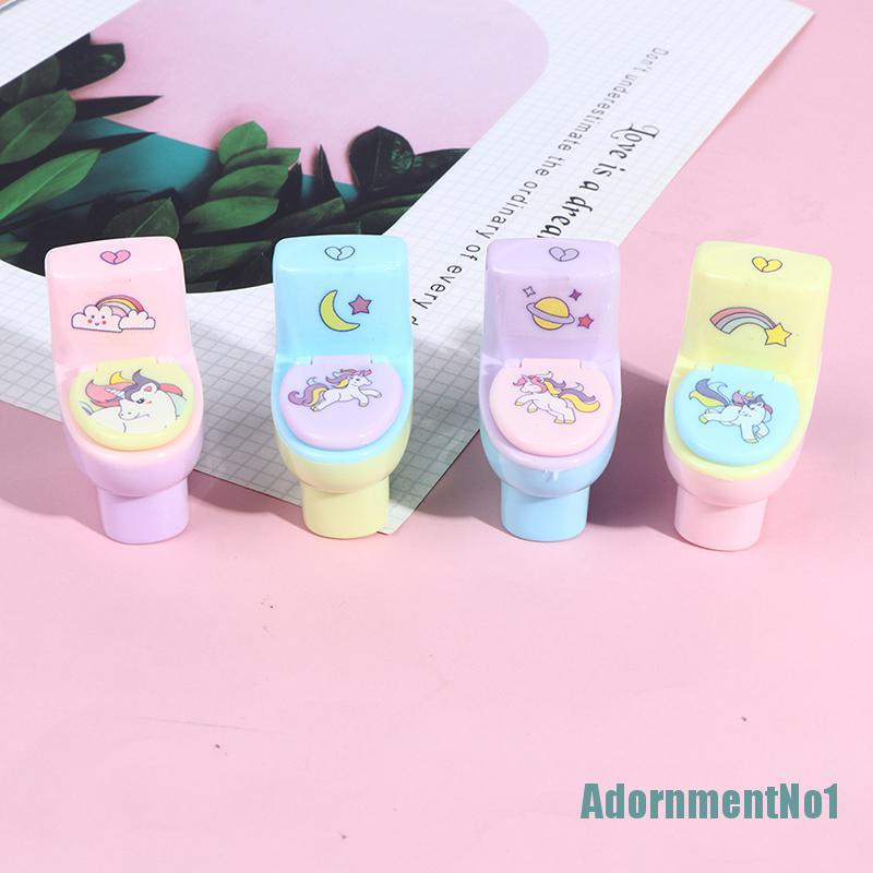 (AdornmentNo1) 2pcs Rautan Pensil Bentuk Toilet Kartun Untuk Stationery Kantor