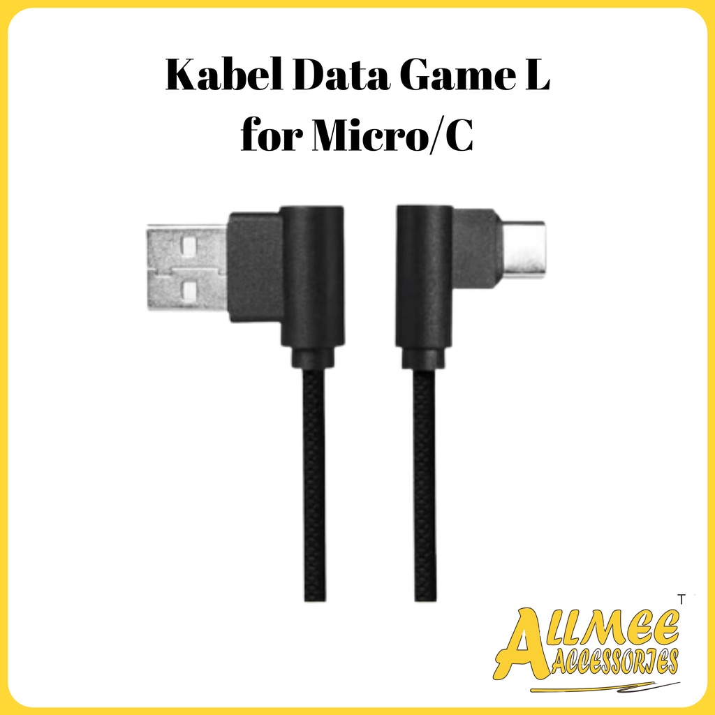 Kabel Game L Type C Kabel Gaming Model L Kabel Charger Kabel Data Type C/ Micro USB
