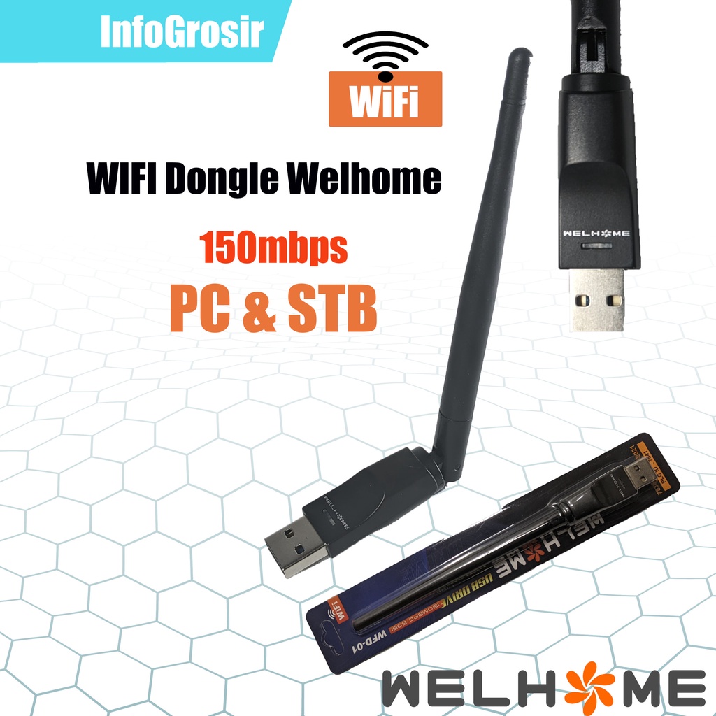 Welhome Dongle USB Wifi Adapter PC Laptop 150mbps STB DVB TV