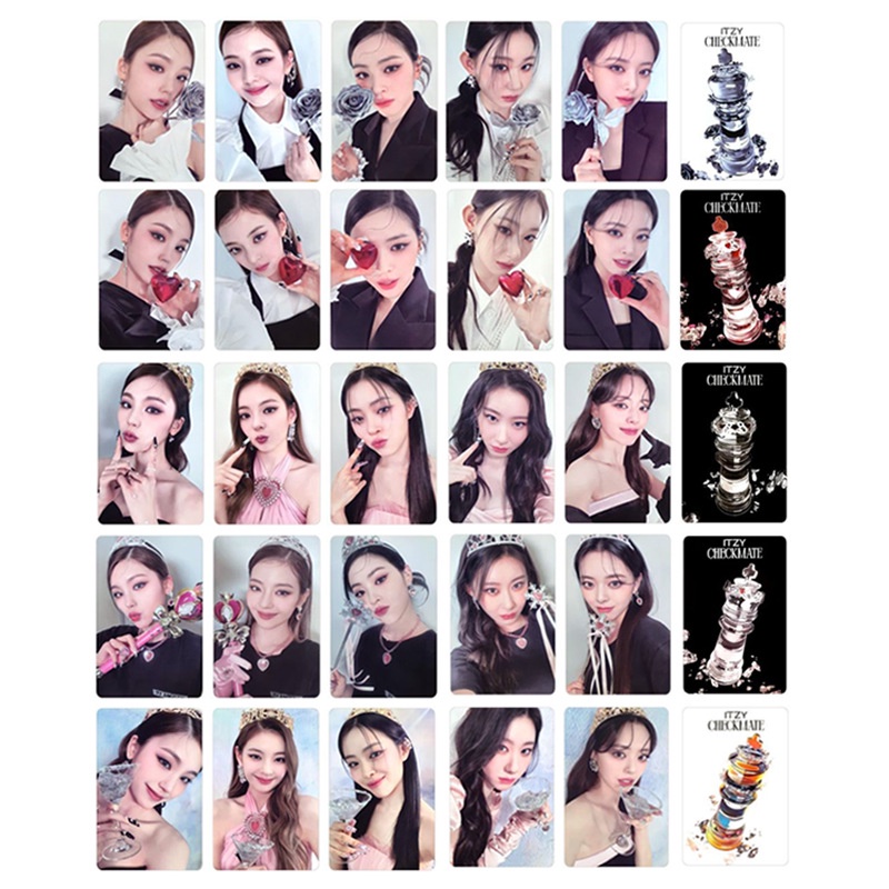 Itzy Kartu Foto Motif Kotak-Kotak