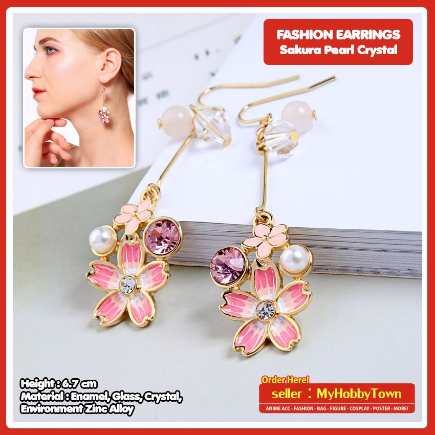 Anting Bunga Sakura Cherry Blossoms Lucu Kawaii Terlaris