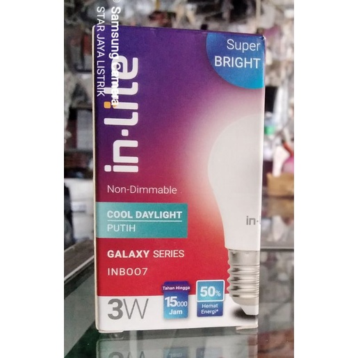 in-Lite 3 Watt INB007 Galaxy Series Putih (6500K) / Kuning (3000K)