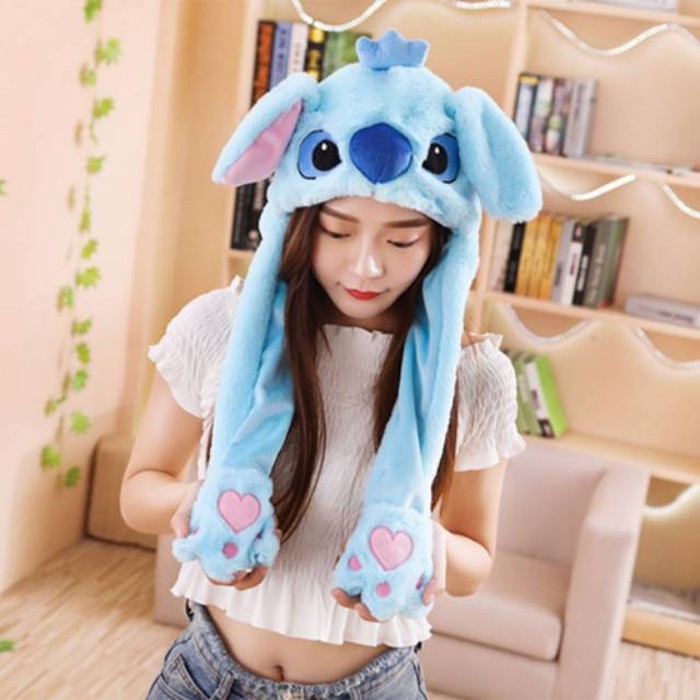 LED BUNNY HAT TOPI KELINCI STICH PANDA TIK TOK KUPING BERGERAK Grosir