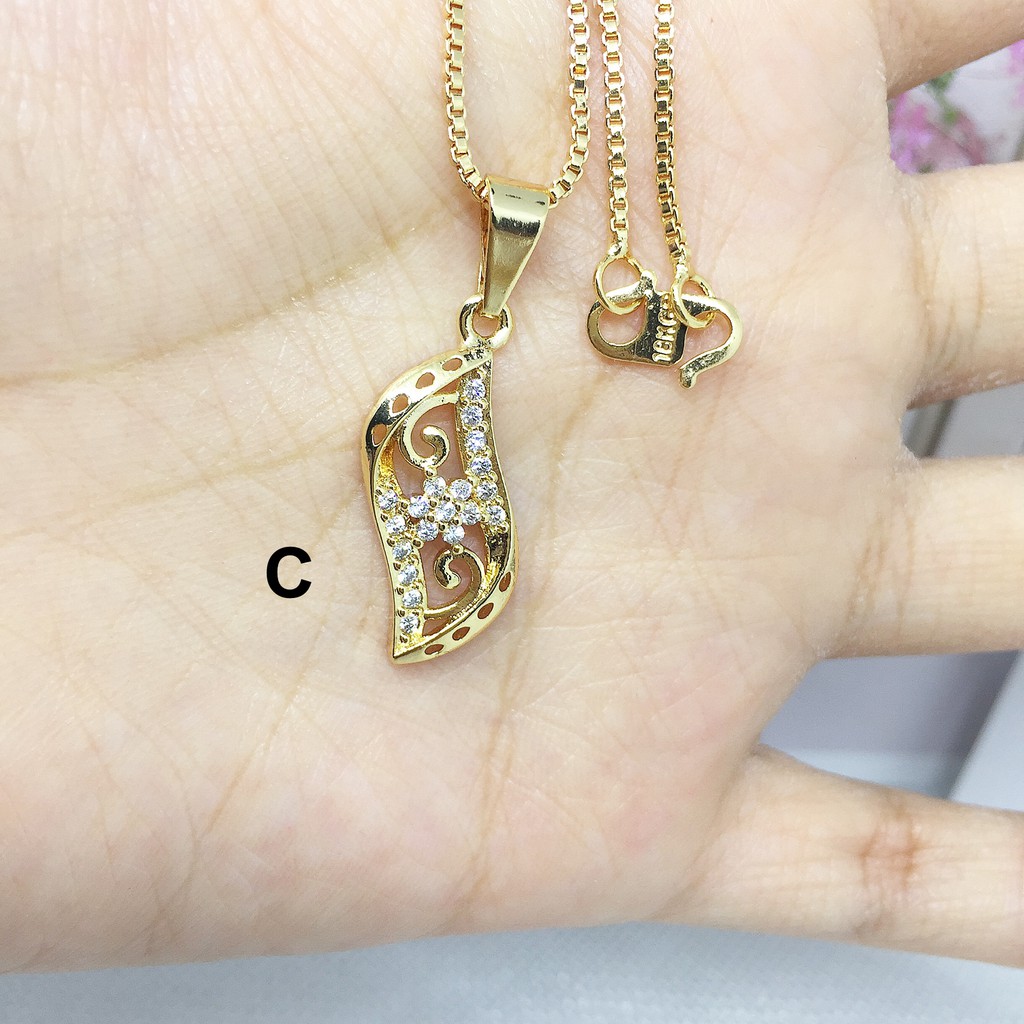 Kalung Liontin Love Teardrop Solitaire Bulat Berlian Xuping Gold - BN240