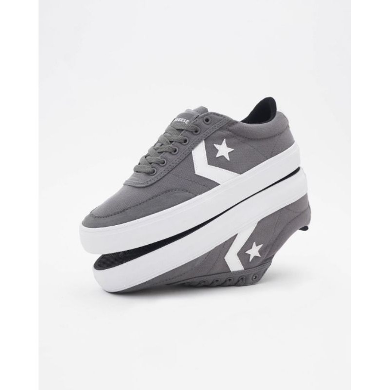 Sepatu Sneakers Pria CONVERSE Courtlandt Ox Mason White Black Original 161601C