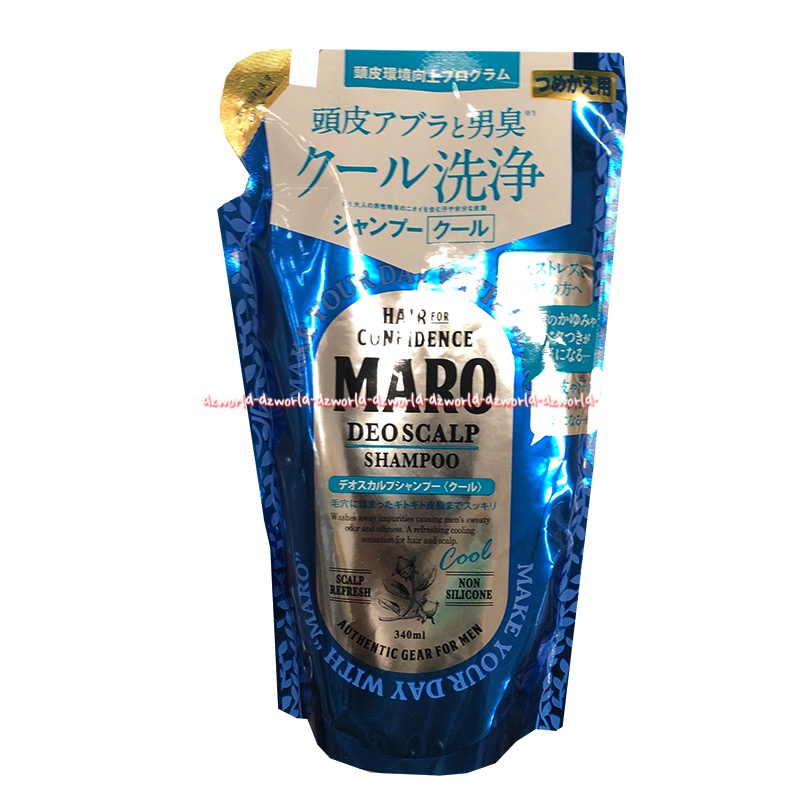 Maro Deo Scalp Medacated Shampoo Cool Hair For Refill Pouch 400ml Sampor Pria Cowok Laki