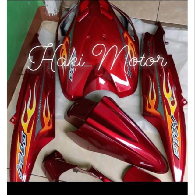 FULL BODY ALUS YAMAHA MIO SPORTY MERAH+STRIPING MERAH MAROON