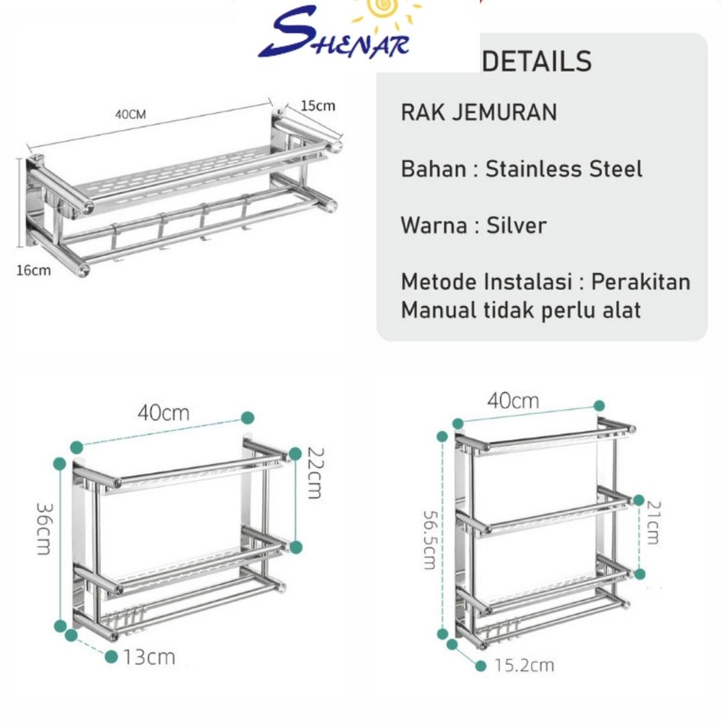 SHENAR,(COD) RAK ORCHID RAK SUSUN RAK KOKOH RAK DINDING KAMAR MANDI 1 SUSUN STAINLESS / TEMPAT SABUN 1 SUSUN GANTUNG