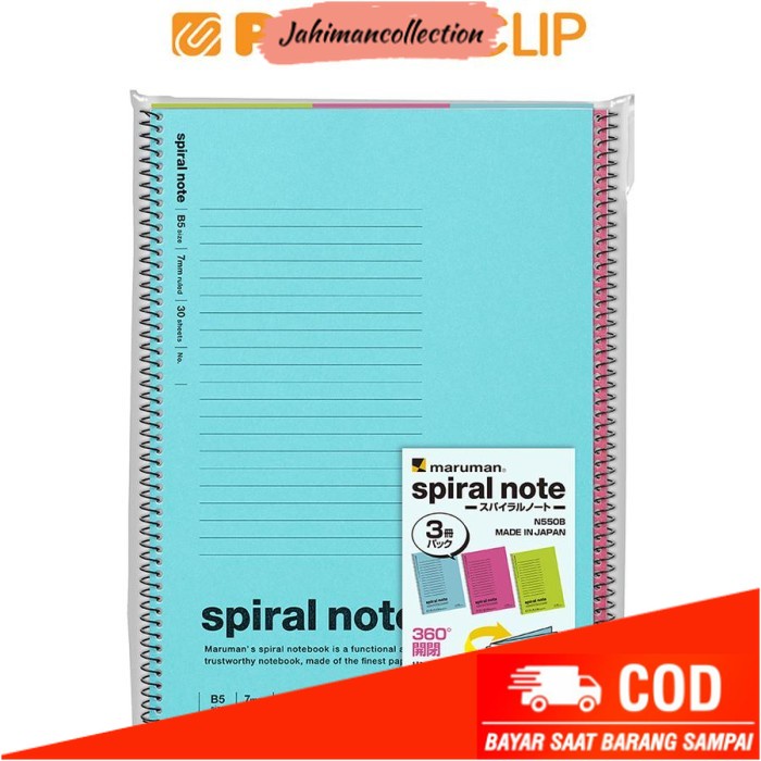 

✨ BISA COD ✨ NOTEBOOK B5 MARUMAN SPIRAL NOTE N550B ISI 3