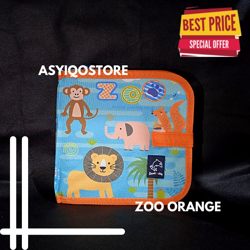 Mainan Edukasi Anak Perempuan Laki Laki Balita 4 Tahun Buku Menggambar Untuk Cewek Cowok FREE SPIDOL-Zoo Orange