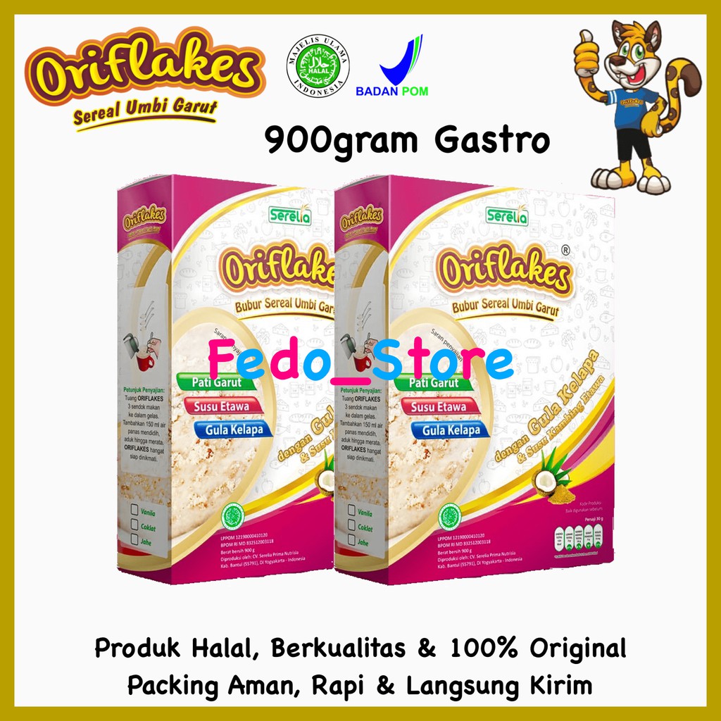 

PROMO 2 Box Oriflakes 900 Gram Gastro Original Sereal Umbi Garut Asam Lambung Maag Gerd BISA COD