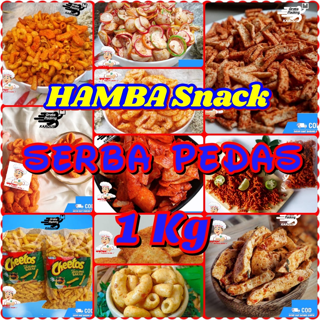 Jual [1kg] Serba Pedas Cod Hamba Snack Aneka Makanan Super Pedas