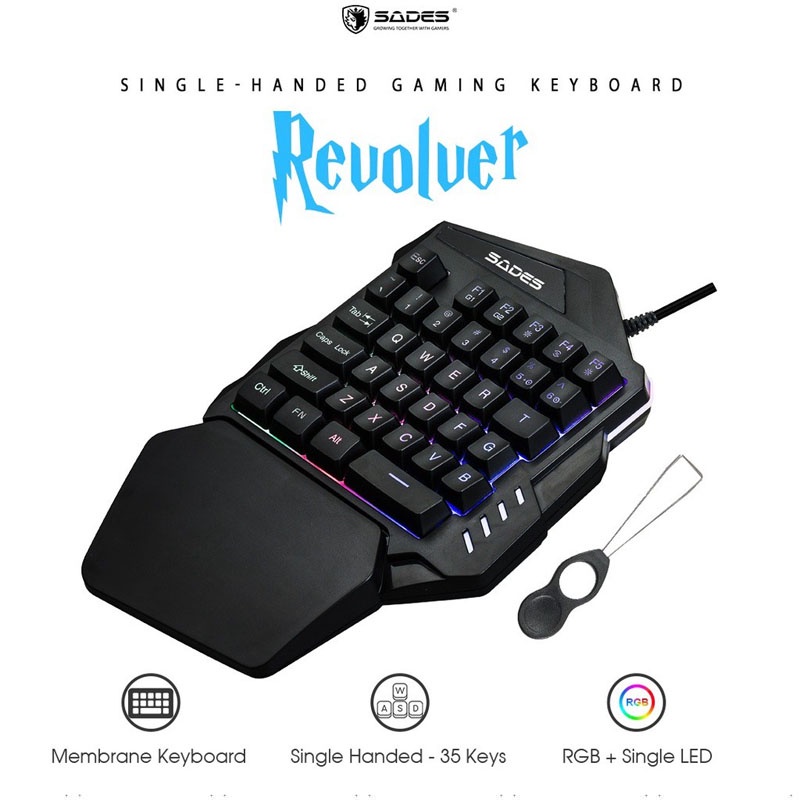 KEYBOARD GAMING SINGLE SADES TS-36 HAND REVOLVER