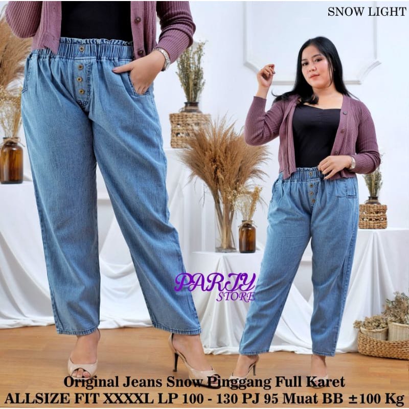 CELANA JEANS BOYFRIEND 100KG JUMBO BIGSIZE WANITA LEGGING - BAHAN JEANS / DENIM