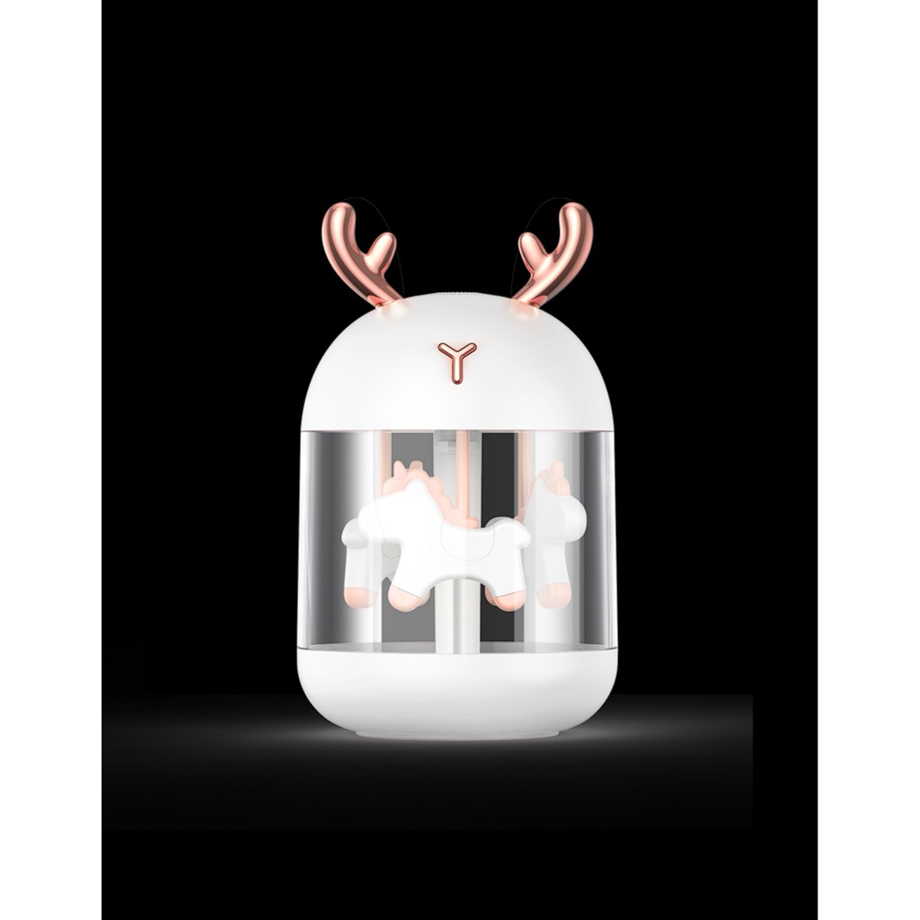Humidifier Diffuser Aromatheraphy 300 ML with 7 Colour LED Light - Pelembab Ruangan-Rusa Putih K5