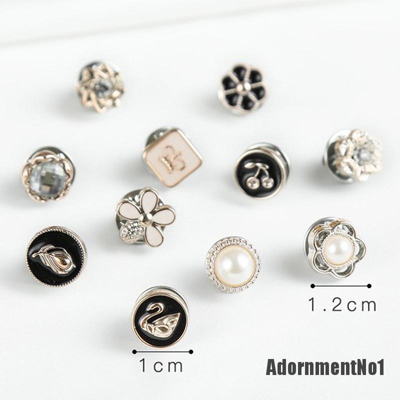 (Adornmentno1) 10pcs / Set Bros / Pin Aneka Desain Hias Mutiara Praktis Anti Silau Untuk Aksesoris Pakaian