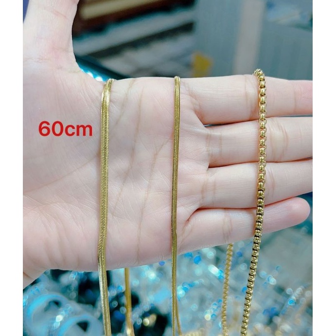 Kalung titanium 60cm gold