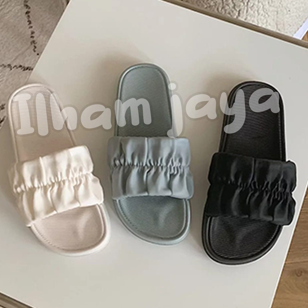 PROMO 2.2 TERMURAHSendal Cewek Slop Karet  KERUT Karet Sportt Terbaru 2023 Ilham Jaya Collection