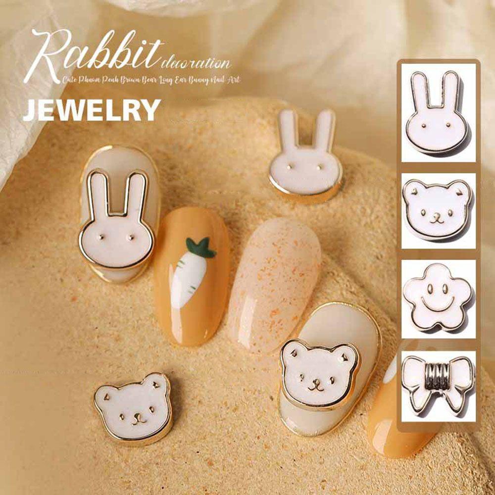 NEEDWAY Kartun Pesona Kuku Jepang 10pcs Studs Pendant DIY Metal Bow Ujung Jari Ornamen Nail Art Jewelry